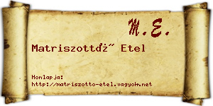 Matriszottó Etel névjegykártya